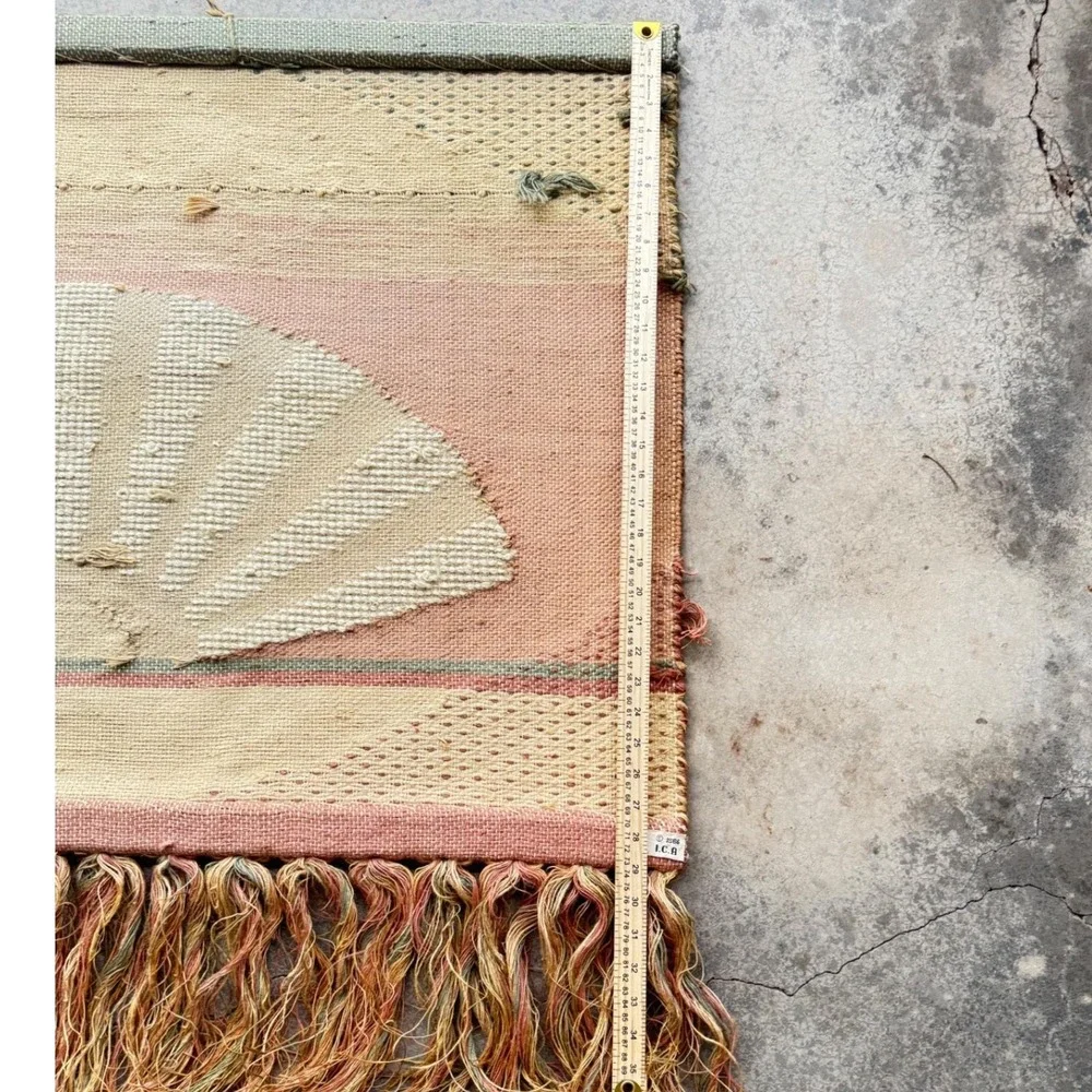Vintage 1986 ICA Woven Wall‎ Hanging Sunset Sunrise Fiber Art Boho Large 41x35